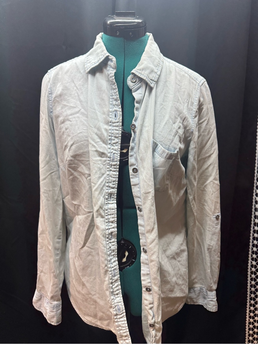 Women’s Light Blue Button-Up Casual Shirt
